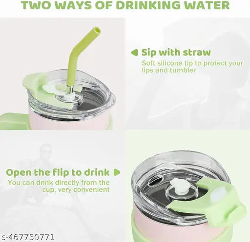 1.2 litre Tumbler with Handle Straw & Lid | Insulated Reusable Stainless Steel Water Bottle | Leak Proof Mug for Office, Gym, Travelling