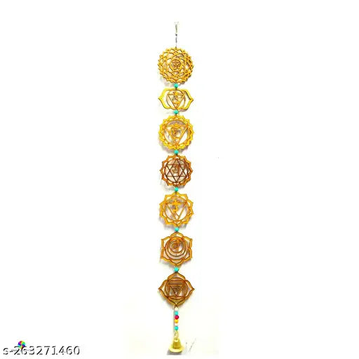 Seven Chakra Wall Hanging Yoga Meditation Reiki Healing for Home Décor Door Office Good Luck Vaastu Protect from Evil Eyes (Length-30 inch)