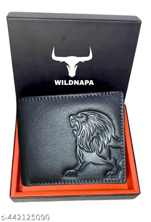 WILD NAPA Genuine Leather Wallet for Men | High Quality Leather Wallet (Black) RFID Protected wallets