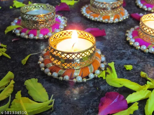 Topcup Ring Candle| ,Diya, Candle | Diya for All Kind of Festival Diwali/Navratri | Colourful Hand Making Puja Candle| Pooja Diya | Home Decoration Candle| 02 Pcs Desiner Candle Candle (Multicolor, Pack of 2) 2 inch