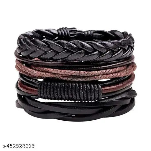 Black and Brown Bracelet for Men and Women I Set Of 4 Bracelet I Bracelet For Men