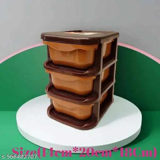 Plastic Cosmetic(Size-14cm-20cm-18cm) Storage Boxes Drawer Makeup Jewellery Lipstick Holder Storage Organizer Boxes Storage Vanity Boxes