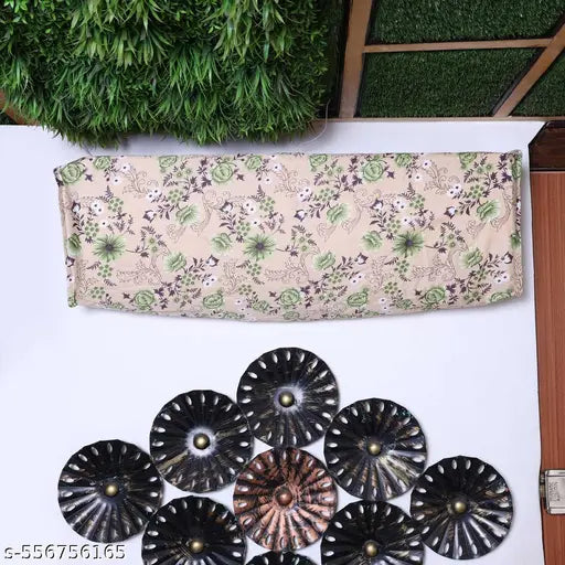 1.5 Ton AC Cover Set – Floral Indoor & Navy Outdoor, Waterproof & Durable