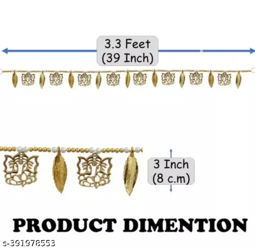 Toran For Door, Golden Ganesha With Leaf , Bandarwal For Home Door, Wall Hanging Door Decor, Main Entrance, Decoration For Living Room, Temple, Pooja Room, Diwali Toran