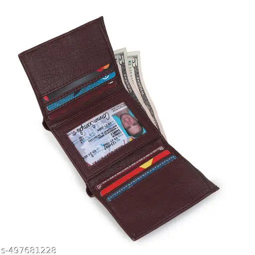 Matin Life Men's Trifold Wallet – Premium PU Leather, Secure Snap Closure, Multiple Card Slots & Cash Compartment – Slim & Stylish Design