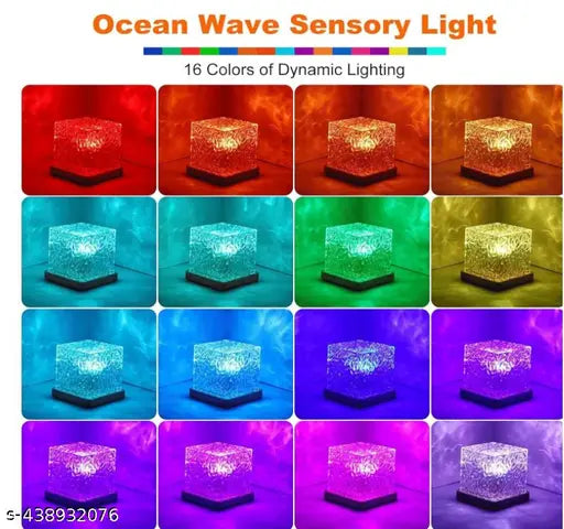 Ocean Wave Projector Light – Romantic LED Night Light with 3D Water Wave Effect, USB Powered Night Projector Bed Light Lamp (Multicolor)
