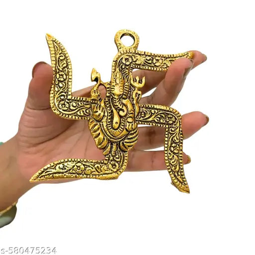 Swastik with Ganesha – Golden Colour (Pack of 2)