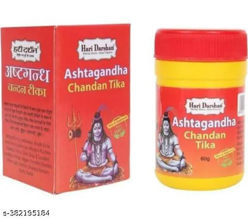 Ashtagandha Chandan Tika -60gm Each | Pure Ashtagandha Tika Tilak with Sandalwood Powder for Daily Pooja,Hawan