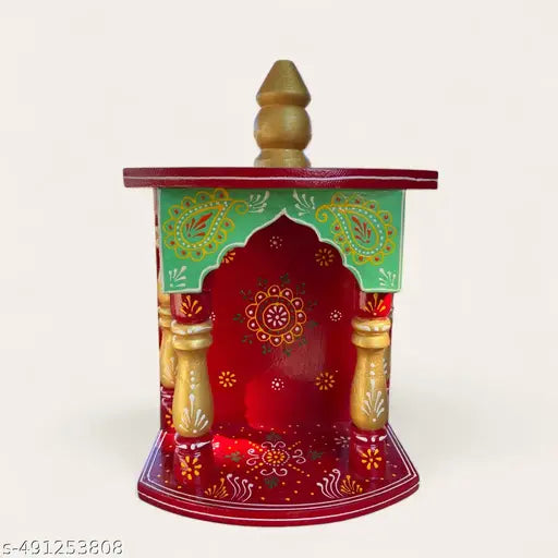 wooden painted mandir temple