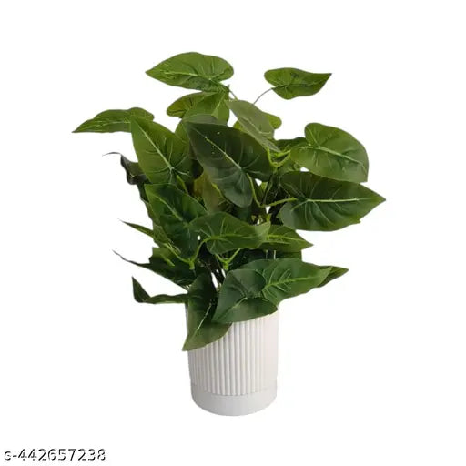 Artificial plant with White pot, realistic looking leaves 3