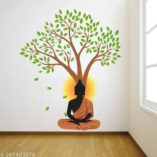 Art Kafe™ Tree & Buddha Wall Sticker