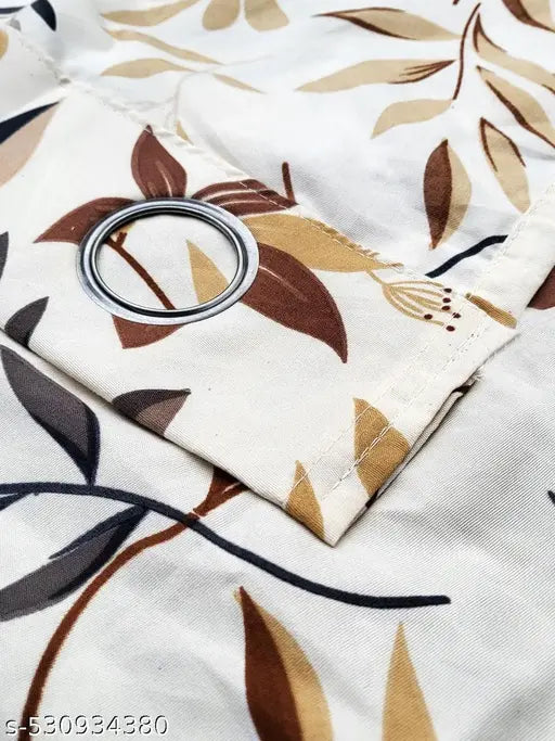 ANA Set of 2 7 Feet Door Curtain Cotton Eyelet Premium Curtain for Door, Multicolor, Decorative, Bedroom, Balcony 2pcs set