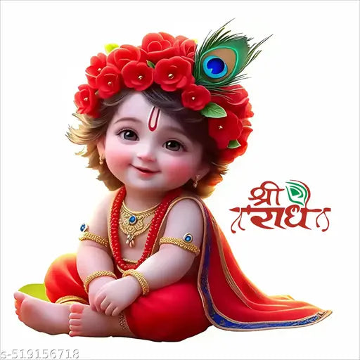 Baby Radhe Krishna Wall Sticker 50x50 cm