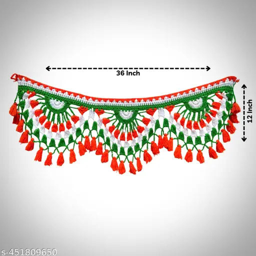 Orange And Green Colour Home Decorative Toran Lenth 3ft /Diwali /Durgapuja/Janmastami Puja Occasion Decoration.