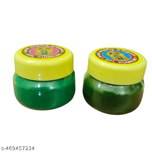 Sri Lakshmi kubera  Thazlampu Spl kumkum /Sindoor- (kuberar green)(15gms)( pack of 2)
