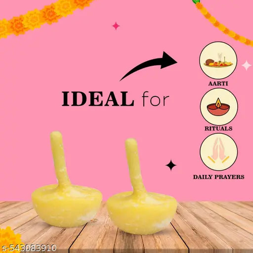 Premium Quality pure Ghee Round Batti Pack Of 200pcs | Pure Cow Ghee Diya Quality 200 Pieces, 15 Minutes Minimum Burning,Ghee Diya Batti | Handmade Ghee Diya Batti,Jyot Batti For Pooja Aarti And Special Occasions, Cow Ghee Diya Batti, Premium Quality Ghee