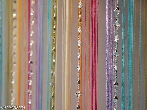 Decorative String Thread Room Door Curtain-Multicolor : 7ft x 4ft (Multicolor, 7 FT)