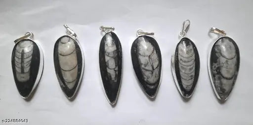 Natural Orthoceras fossil pendant Kuber Stone pendant for men and women Natural Kuber crystal locket Reiki Energy Orthoceras finance Pendant