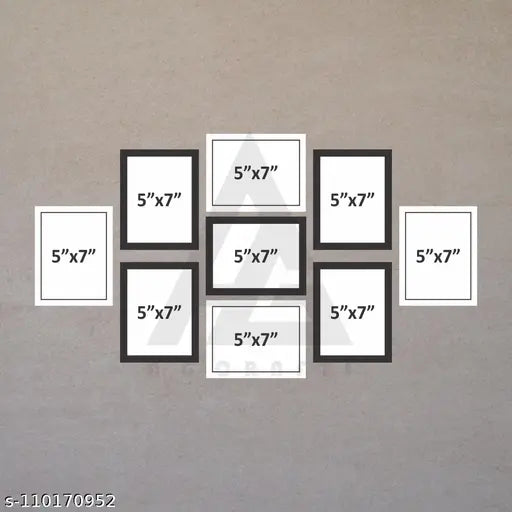 Photo Frames Ag Crafts Glass Photo Frame  (Black, 9 Photo(s)