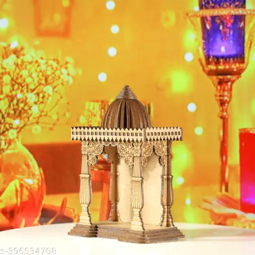 Jaipuri arts Laser Craft Collectible India Temple Idol for Puja Home Decoration Car, Hindu Idols Maa Ambe Mandir Car Dashboard Desktop Decor [ 11 × 7 CM ]