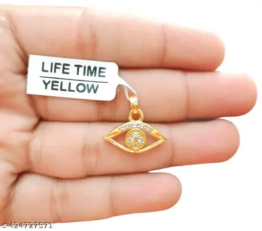 EVIL EYE RHINESTONE CHARM PENDANT WITH MICRO GOLD PLATED