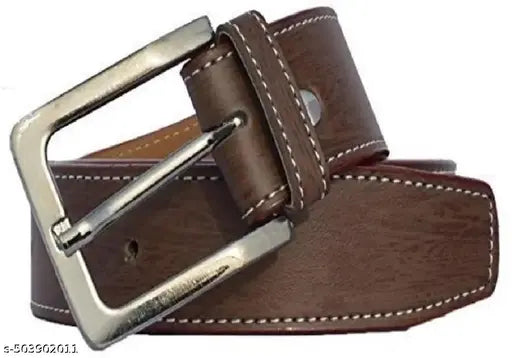 Brown leather belt+ wallet