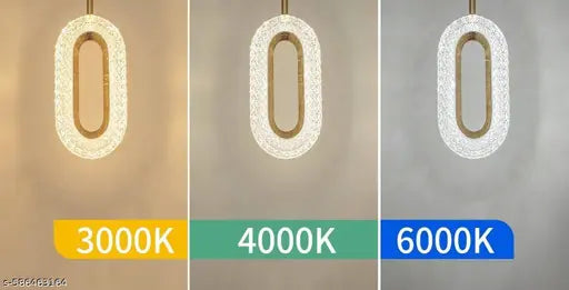 Metal Stunning Oval 3 Light (Wh/WW/NW) Hanging Light for Living Room/Modern Style Led Pendant Lamps for Bedroom/ Ceiling Lights for Home/Led Pendant Light for Ceiling/Home/Cafe/Bar,Pack of 2