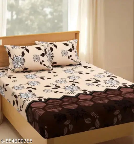 New Design Bedsheet For Double Bed Pack Of One Bedsheet With Two Pillow Cover Best Design For Loving Room,Drawing Room,Size-90*90