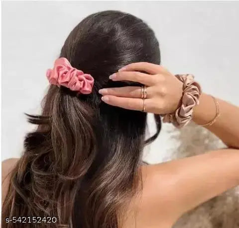 Luxury Satin Skinny Scrunchies for Women / Girls, Anti Hair-Breakage,Hair Ties, Slim Scrunchies Set (10 Pcs)
