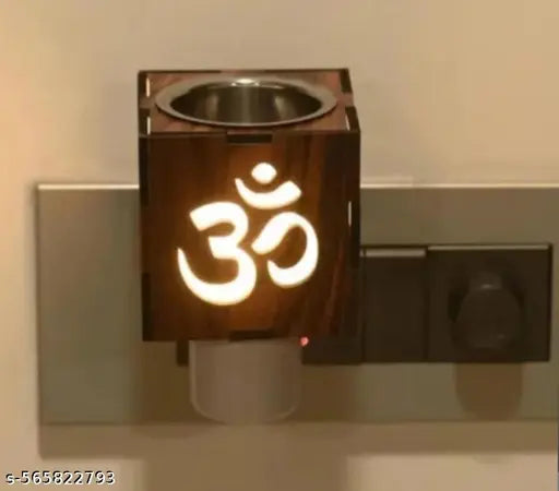 Om Kapoor Dani , Kapur Dani , Night Lamp With Kapoor Dani , Incense Holder , Dup Dani , Bukhur Dani ,Electric Ceramic Kapoor Dani Stand Kapur Incense Burner Oil Diffuser Cum Night Lamp With Switch For Gift Pack O