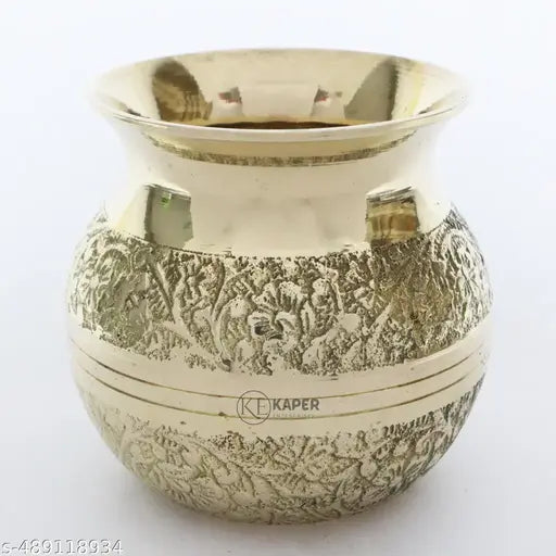 KAPER Kalash Lota for puja accessories Diwali Decorative Mandir or Temple Items Small Pooja Articles (3.4 Inches)