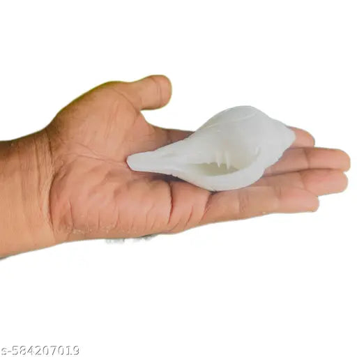 Pooja ka Small / Chota size Jal Shankh | Paniwala White Water Conch with Brass Stand | Mandir Abhishek ke Liye Perfect