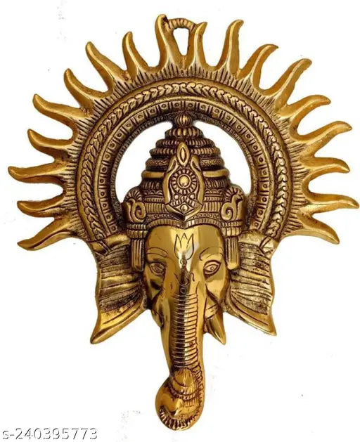 INFINATIVE BAZAAR Wall Hanging Kiran Ganesh/Surya Ganesh/Lord Ganesh idol/Drishti Ganapathi/ God Idol/Wall Hanging Ganesha for Diwali Gift | Ganesh decoration /Antique home decor /Wedding Gift | Birthday Gift and Corporate Gift Item for Home  Decoration i