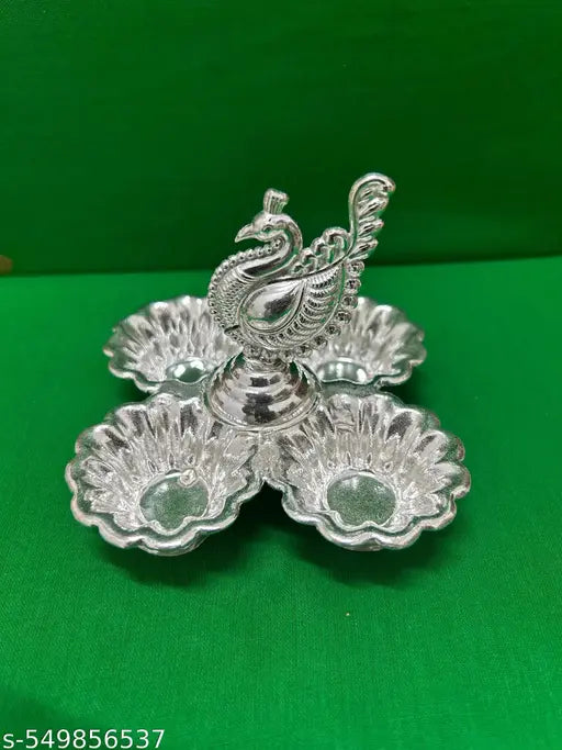 German Silver Panchapali 4 Bowl | Chowpala | Chowpali | Panchwala | Haldi Kumkum Holder 4 Bowl