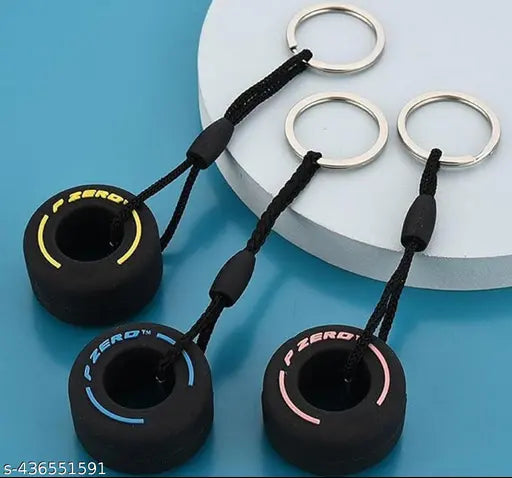 Rubber Tyre Keychain for Bike, Car, Home, Office etc. (Pack of 1)