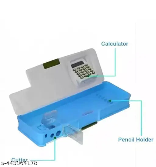 Calculator Geometry, calci Geo, Dual Sharpener with Calculator, Double sided Stationary  Boox   for Girls Art Plastic Pencil  Boox   (Random color )