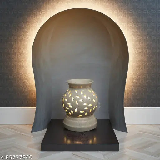 Kraftlik Handicrafts Ceramic Electric Aroma Oil Diffuser (Mataki Shape) – T-Light & Lamp Fragrance Burner with Lavender & Sandalwood Oils (10ml Each) for Home, Office & Spa