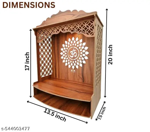Mangal beautiful 20 inches tall, 13.5 inch wide , 7.5 inch deep wooden pooja temple for home and office | Pooja mandir for home and office | rented house | small house (20 Inches height) pooja mandir | mandir | temple | wooden temple | mandir lakdi ka | p