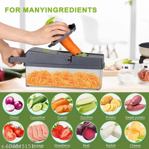 Vegetable Chopper-Pro Onion Chopper&Potato Peeler 14 in 1 Multifunctional Food Chopper, Kitchen Vegetable Slicer Dicer Cutter, Veggie Chopper with 8 Blades, Fruits Chopper (Chopper)