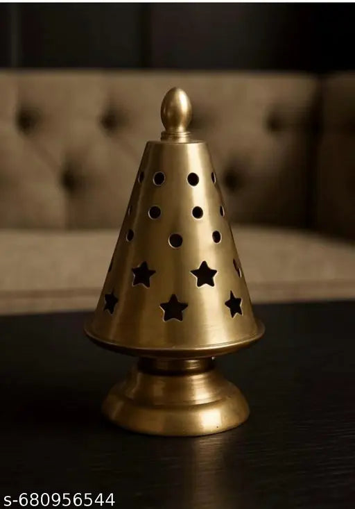Metal cone incense lubaan gold