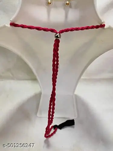 Oxidized and Wooden bead jewelry set | Ma Durga Pendant | Adjustable necklace