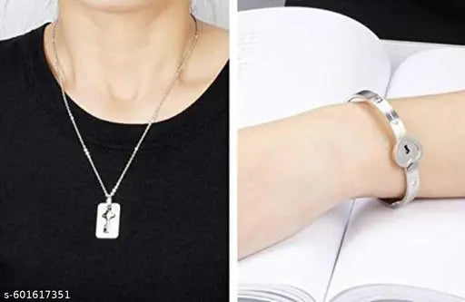 STYLISH STAINLESS STEEL LOCK & KEY BRACELET FOR GIRLS AND BOYS MENS BOYFRIEND