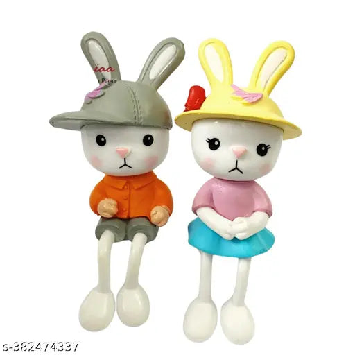 Rabbits Couple Miniature showpiece- Best for Valentine Gift, Home Decor, Tray Gardening ,Plant décor ,Fairy Garden Accessories and Car Decor