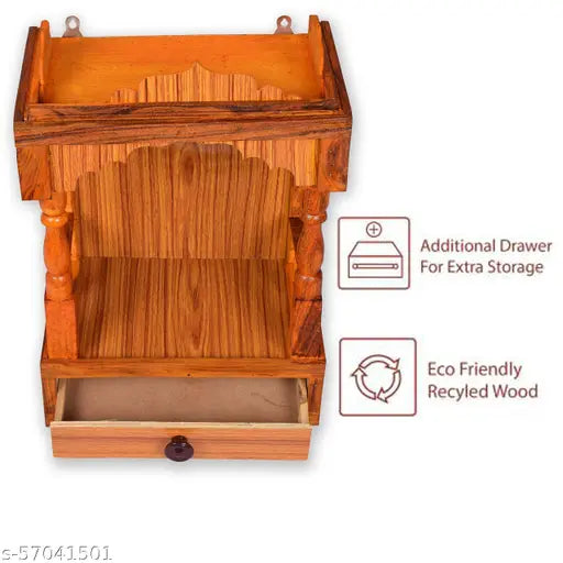 Remino beautiful wooden Plywood Mandir for Pooja Home Decoration Wall Hanging Beautiful Engineered Wood Home Temple