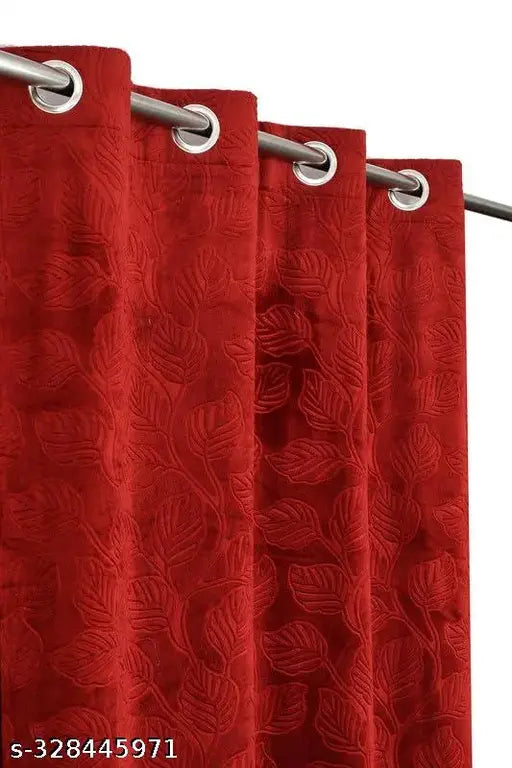 WISK N TWISK PRESENT LEAF VELVET CURTAINS SET OF 1