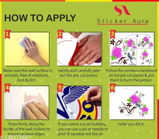 Sticker Aura Lord Krishna Wall Sticker For Living Room/Bedroom (Size :26x18 inch)