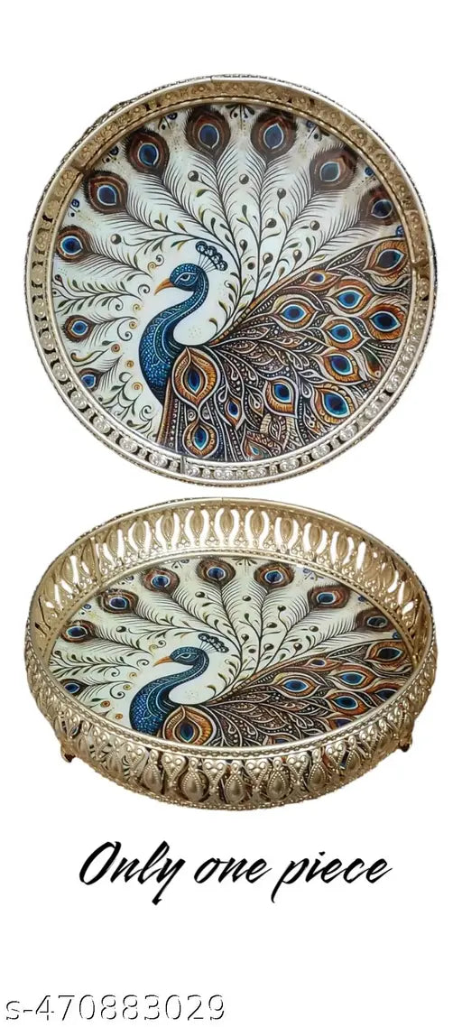 Stylish tray peacock