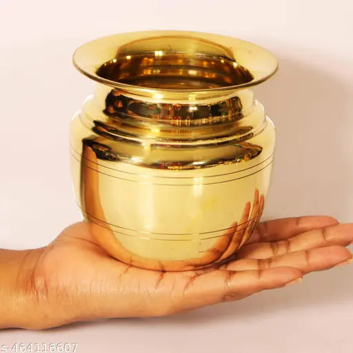 Putrika Traditional Hancrafted Brass Lota | Kalash| Sombu | Theertha Sembu |Karwachauth |Mandir | Temple|Marriage Kamandal | Gangajal - Lota (Large)