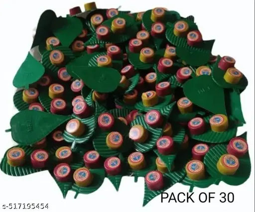 30 Pieces Kumkum and Turmeric Leaf Shaped Thambulam/Thamboolam Combo Set For Return Gift