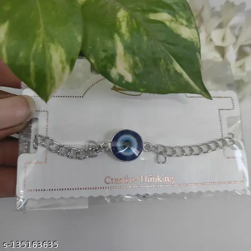 Stainless Steel Evil Eye Friendship Bracelet Adjustable Pack of 1